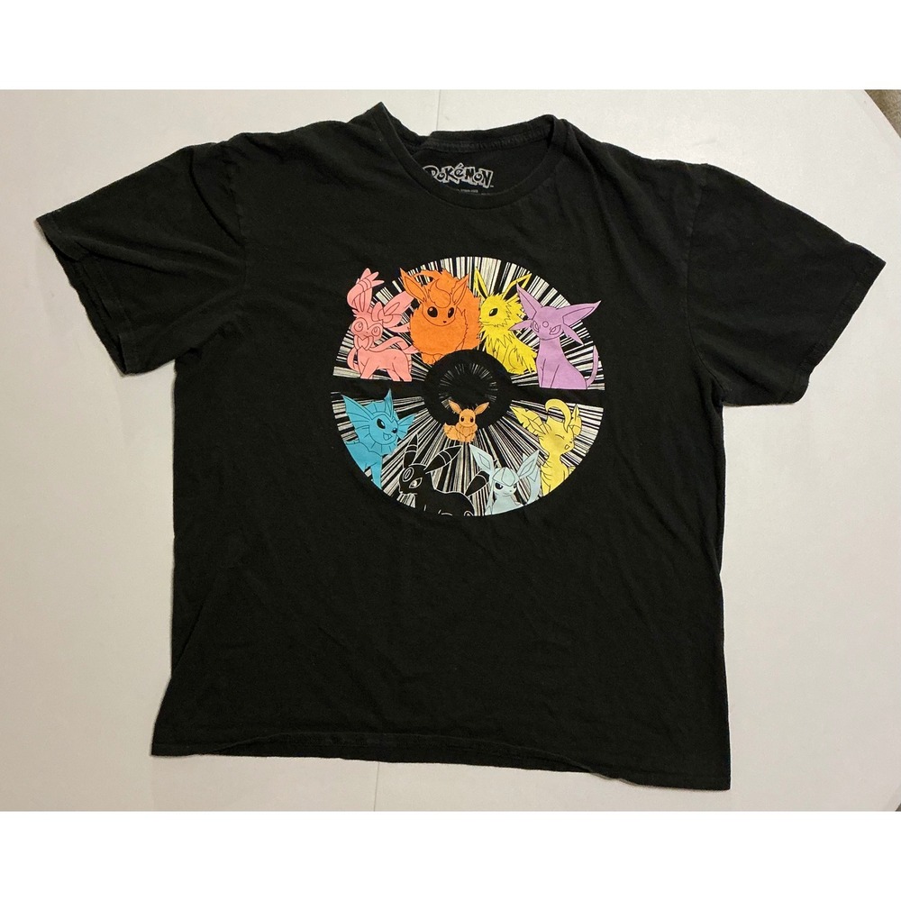 Pokemon Eevee Evolutions Umbreon T Shirt Mens XL Black‎ Cotton Sylveon Espeon